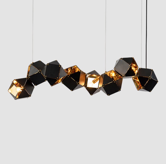 Светильник DZN-33924 ЧЕРНЫЙ + ЗОЛОТО ` D1200*360/H2000/8/E14/40W