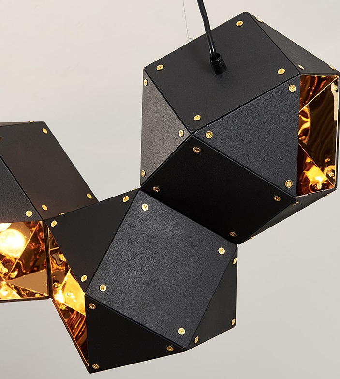 Светильник DZN-33924 ЧЕРНЫЙ + ЗОЛОТО ` D1200*360/H2000/8/E14/40W