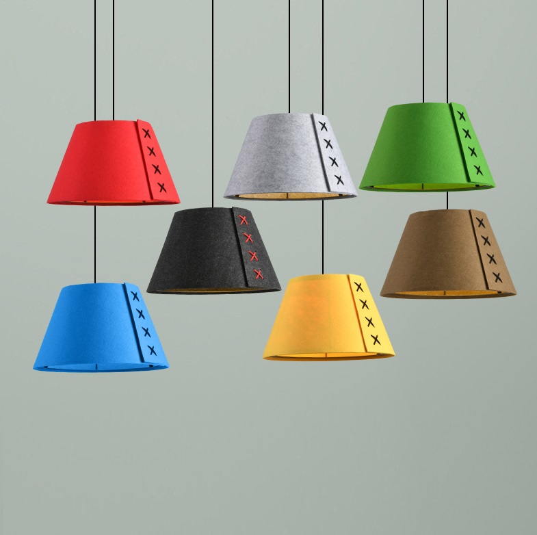 Светильник DZN-13722 ЖЁЛТЫЙ ` D330/H180+1500/1/E27/40W ECHO ACOUSTIC войлочный акустический светильн