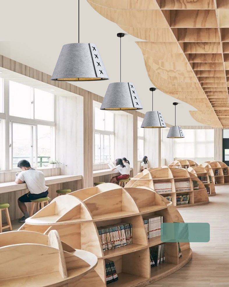 Светильник DZN-13722 ЖЁЛТЫЙ ` D330/H180+1500/1/E27/40W ECHO ACOUSTIC войлочный акустический светильн