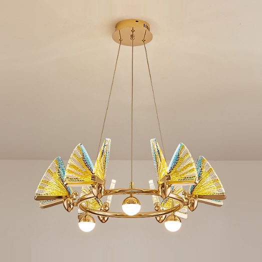 Светильник DZN-13754 ЗОЛОТО + МУЛЬТИ ` D630/H150+1500/6+4/LED+G9/30W+20W/4000K AMELIA LU