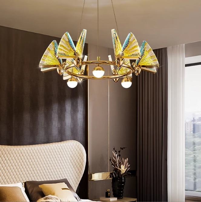 Светильник DZN-13754 ЗОЛОТО + МУЛЬТИ ` D630/H150+1500/6+4/LED+G9/30W+20W/4000K AMELIA LU