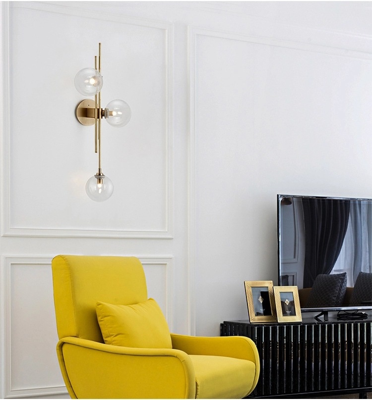 Светильник настенный ElegantLight DZN-13770 БРОНЗА + ПРОЗРАЧНЫЙ ` D700/H320/3/G9/30W