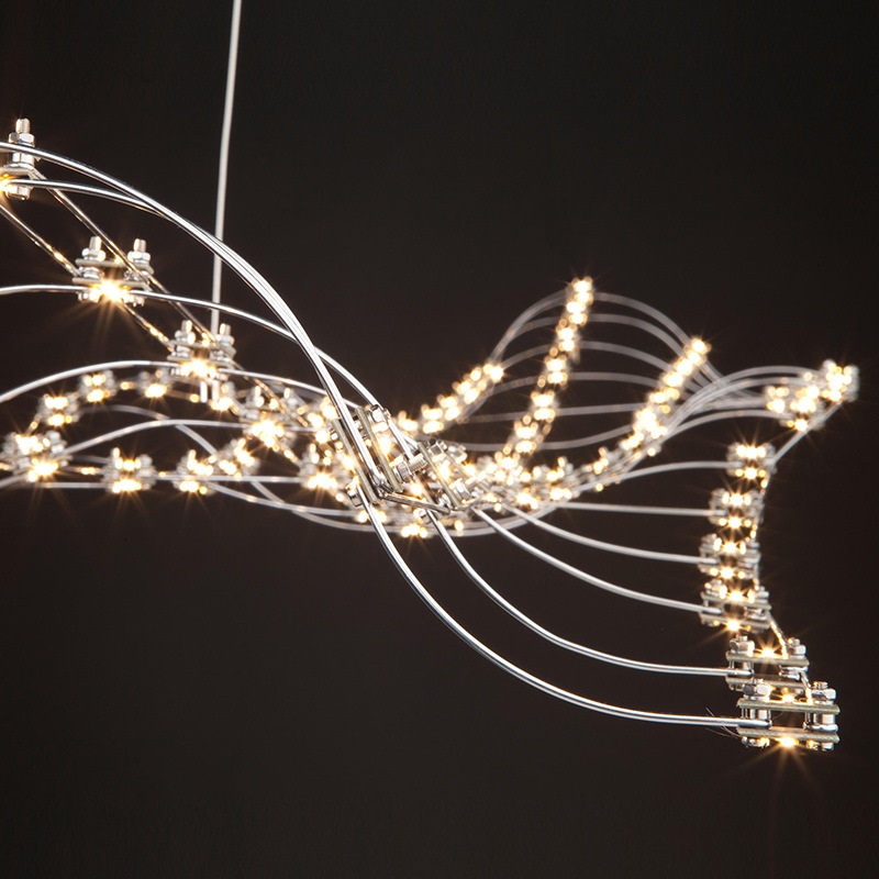 Светильник подвесной ElegantLight DZN-10405 MAT.CHROME ` D1200*550/H1500/60/LED/18W/3000K SELENA