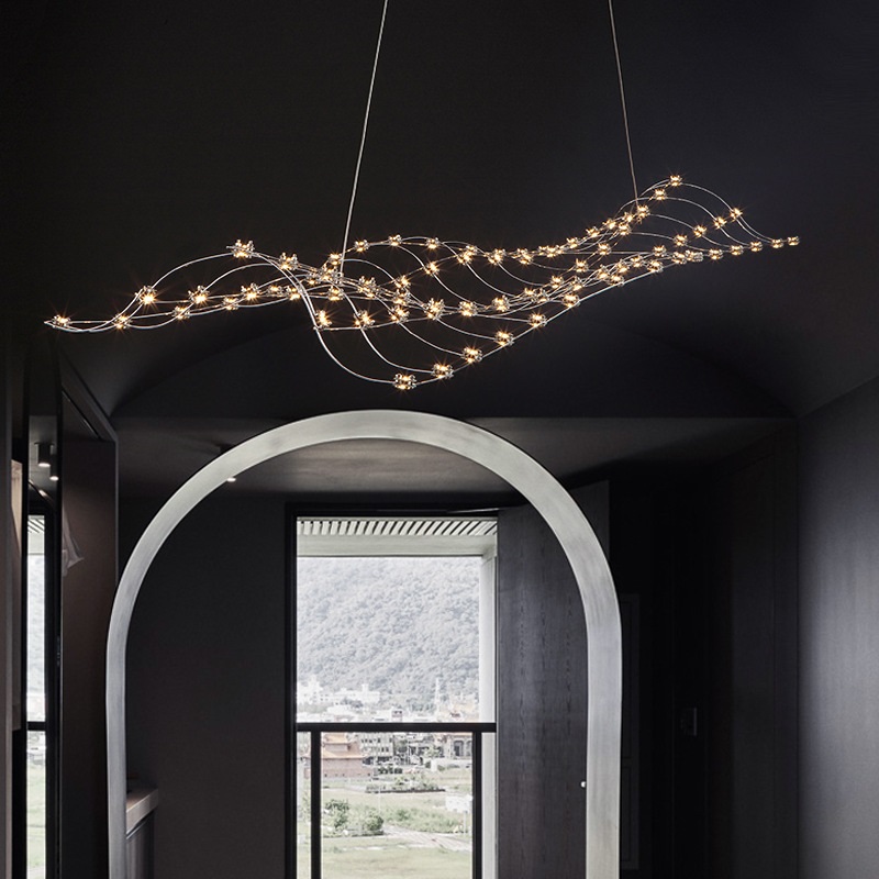 Светильник подвесной ElegantLight DZN-10405 MAT.CHROME ` D1200*550/H1500/60/LED/18W/3000K SELENA