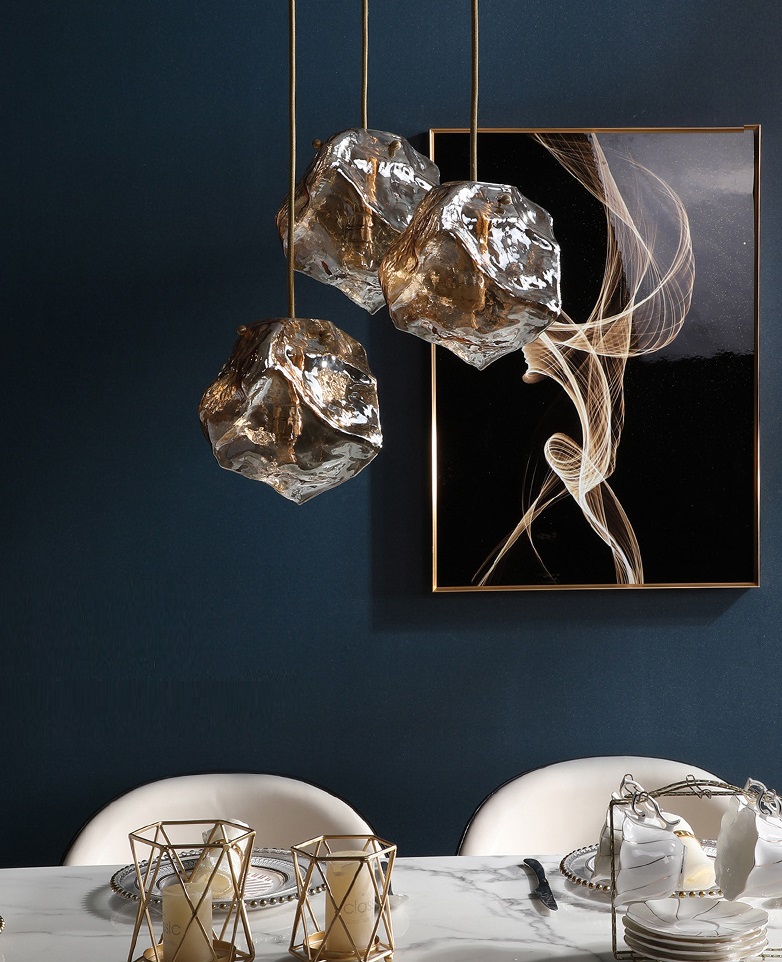 Светильник подвесной ElegantLight DZN-13794 БРОНЗА + ЯНТАРЬ ` D300/H1500/3/E27/60W LAVA