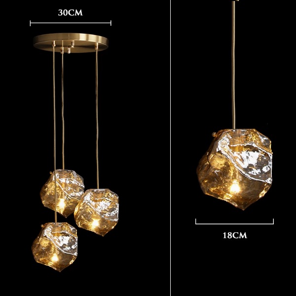 Светильник подвесной ElegantLight DZN-13794 БРОНЗА + ЯНТАРЬ ` D300/H1500/3/E27/60W LAVA