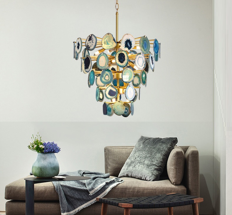 Светильник DZN-13812 ЗОЛОТО+СИНИЙ ` D600/H650/12/G9/40W AGATTO