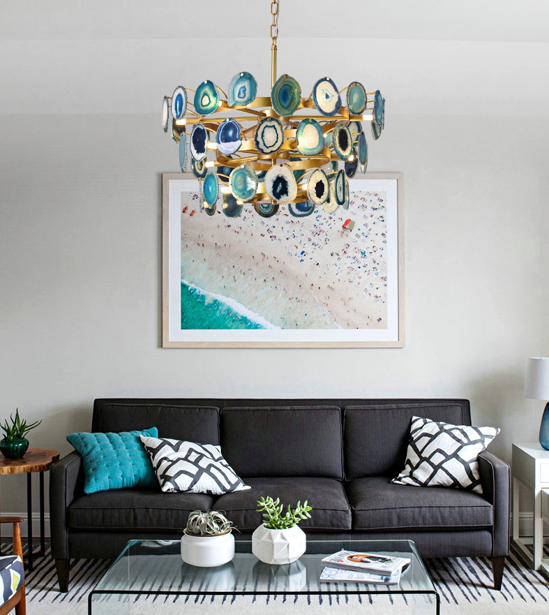 Светильник DZN-13818 ЗОЛОТО+СИНИЙ ` D700/H500/15/G9/40W AGATTO