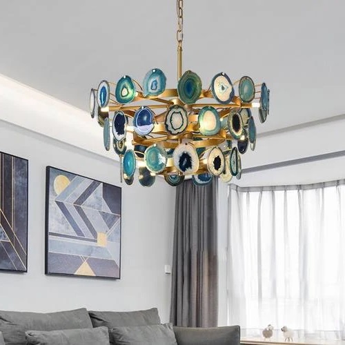 Светильник DZN-13818 ЗОЛОТО+СИНИЙ ` D700/H500/15/G9/40W AGATTO