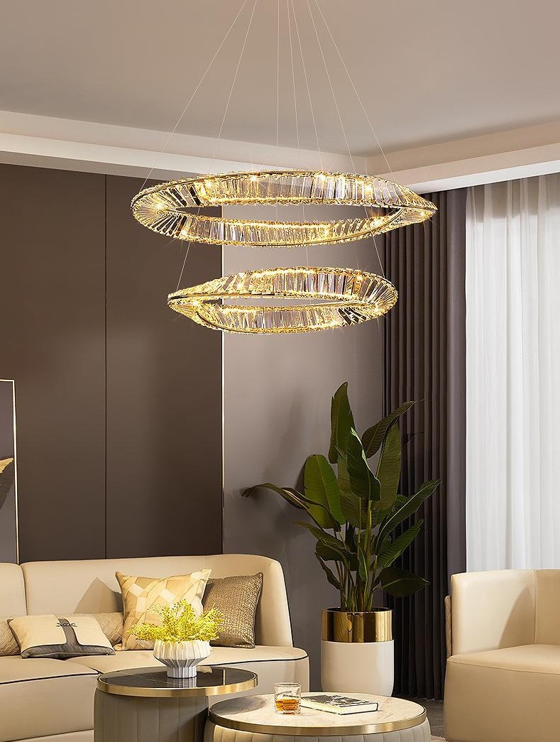 Светильник подвесной светодиодный ElegantLight SPFD-8185+8186 БРОНЗА ` D400+600/H1200/2/LED/120W DOM