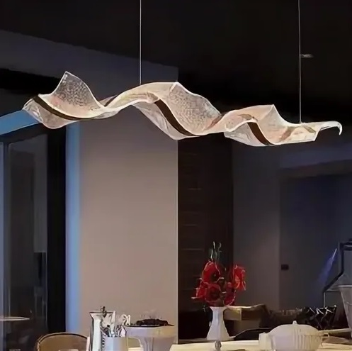 Светильник подвесной ElegantLight DZN-12945 СЕРЕБРО ` D1000*300/H1500 акрил с точками SPRAY 23-11