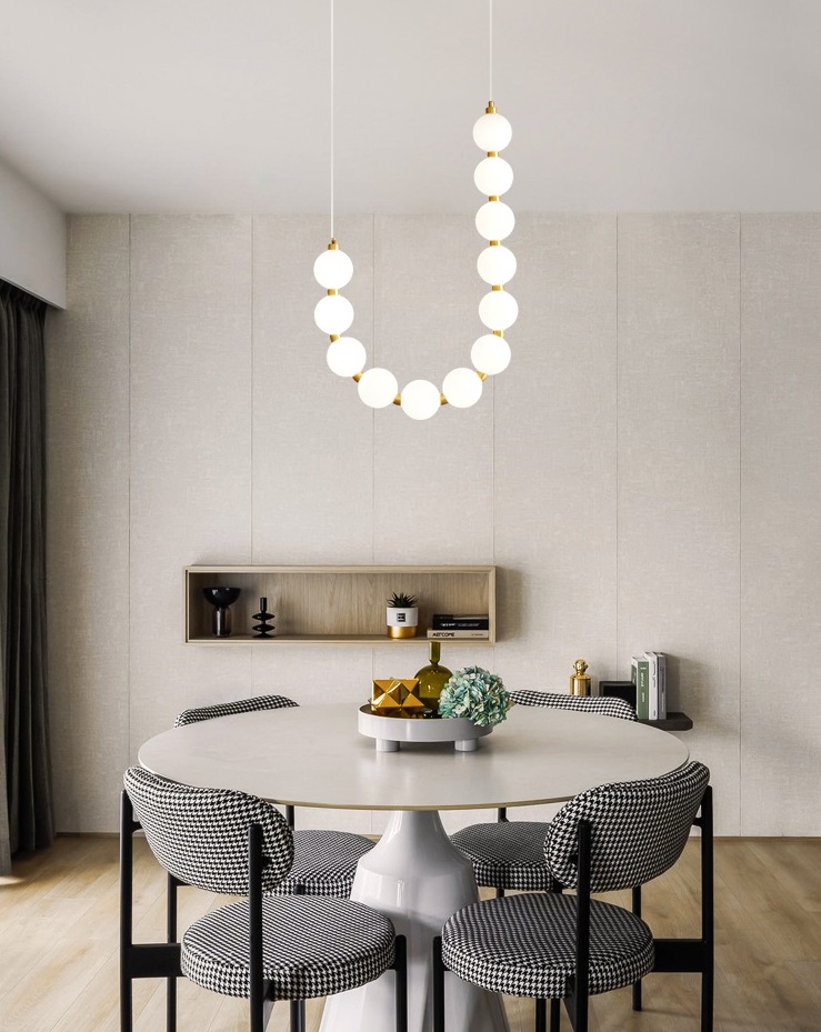 Светильник DZN-13838 БРОНЗА ` D430/H650+1200/12/LED/45W/4500K N-LACEE D100mm белые акриловые шары с