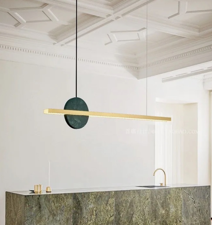 Светильник DZN-13840 ЗОЛОТО + ЗЕЛЁНЫЙ МРАМОР ` L1200/H200+1200/1/LED/.W/4000K