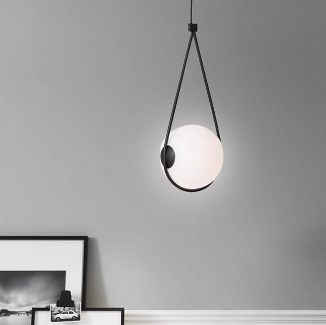 Светильник DZN-13848 ЧЕРНЫЙ ` D300/H730+1200/1/E27/10W D300mm белое матовое стекло