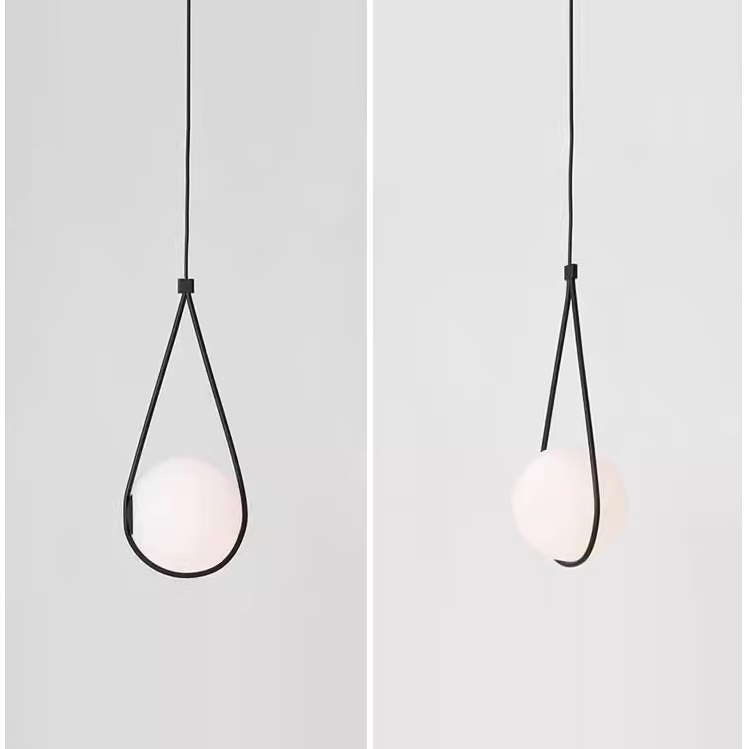 Светильник DZN-13848 ЧЕРНЫЙ ` D300/H730+1200/1/E27/10W D300mm белое матовое стекло