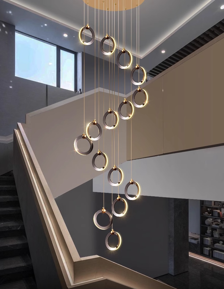 Светильник DZN-13854 ЧЕРНЫЙ + РОЗОВОЕ ЗОЛОТО ` D500/H3500/15/LED/4000K KARI ON