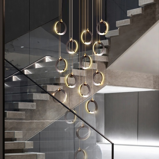 Светильник DZN-13854 ЧЕРНЫЙ + РОЗОВОЕ ЗОЛОТО ` D500/H3500/15/LED/4000K KARI ON