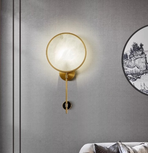 Светильник DZN-65334 ЗОЛОТАЯ БРОНЗА + МРАМОР ` D250/H500/1/LED/.W/3000K