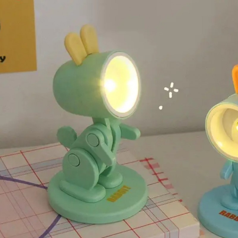 Светильник SPF-13031 ЗЕЛЁНЫЙ RABBIT Ночник-игрушка с фонариком светодиодный Крoлик с мaгнитом 24-02