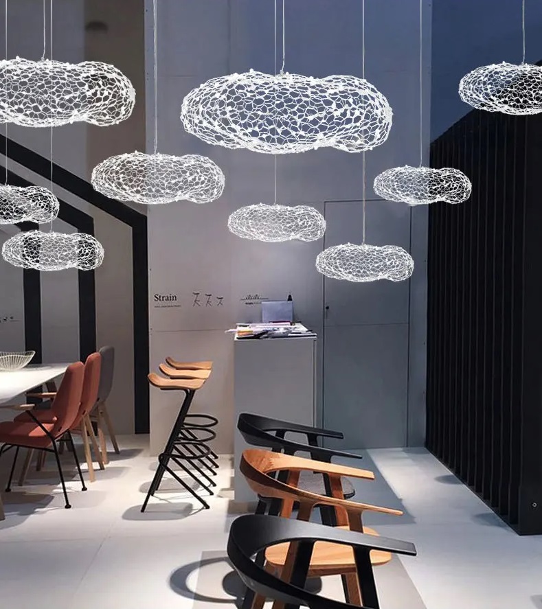 Светильник ElegantLight DZN-13041 СЕРЕБРО ` D500/H1500/./LED/.W/4500K CLOUD 24-02