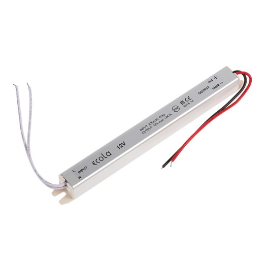 Ecola LED strip Power Supply 20W 220V-12V IP20 длинный и тонкий блок питания для светодиодной ленты