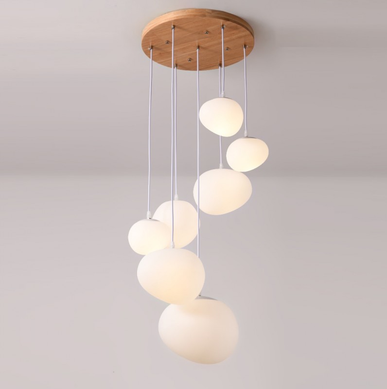 Светильник DZN-13076 БЕЛЫЙ WOOD D480/H2000/7/E27/7W белый провод OVAL