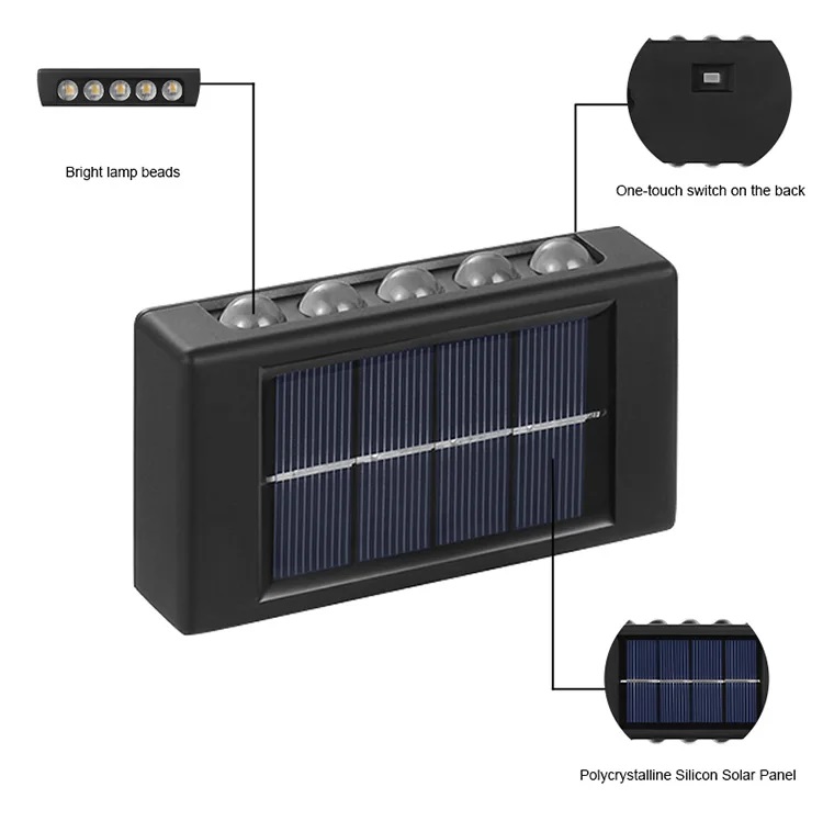 Светильник настенный YD2308 D100*55/H23/10/LED/3000K IP65 на солнечной батарее с датчиком движения