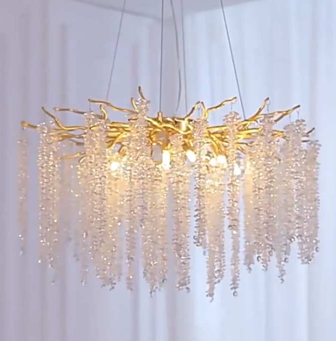 Светильник ElegantLight CP.39238 ЗОЛОТО ` D600/H1200/8/E14/40W FLOWING DZN23-05