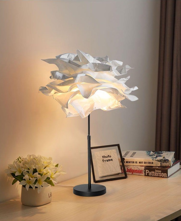 Светильник DZN-8504 БЕЛЫЙ/ЧЕРНЫЙ ` D430/H600-800/1/E27/15W PAPER2 бумажный абажур