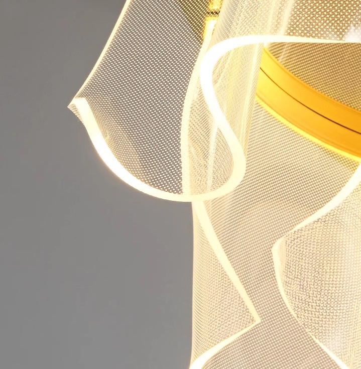 Светильник потолочный ElegantLight DZN-11301 ЗОЛОТО ` D500/H240/12/LED/44W/4200K SPRAY акрил с точка