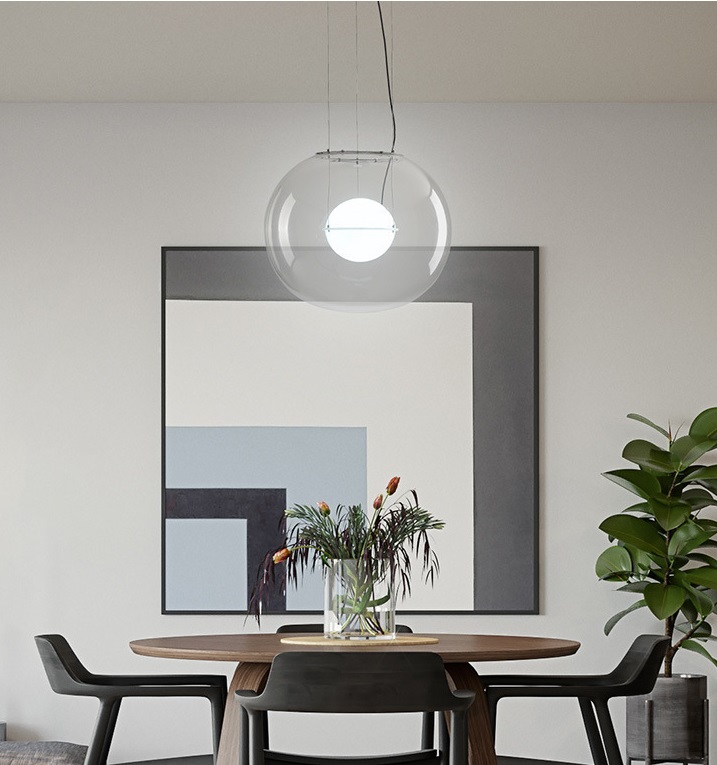 Светильник подвесной ElegantLight DZN-11312 РОМ/ПРОЗРАЧНЫЙ ` D400/H350+1500/1/LED/10W/4500K Big One