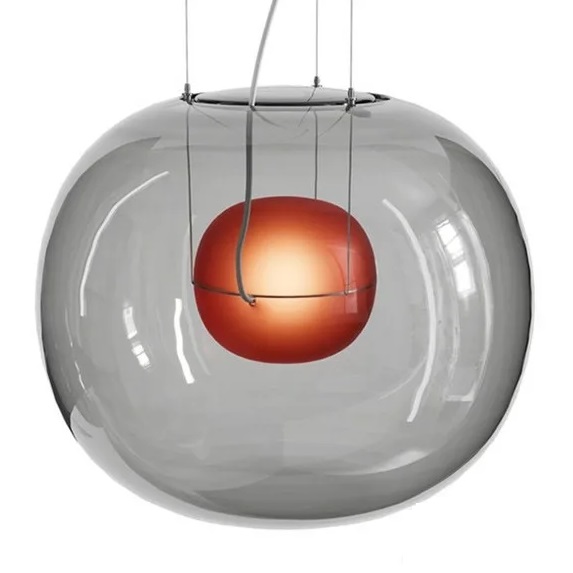 Светильник подвесной ElegantLight DZN-11312 РОМ/КРАСНЫЙ+ПРОЗРАЧНЫЙ ` D400/H350+1500/1/LED/10W/4500K