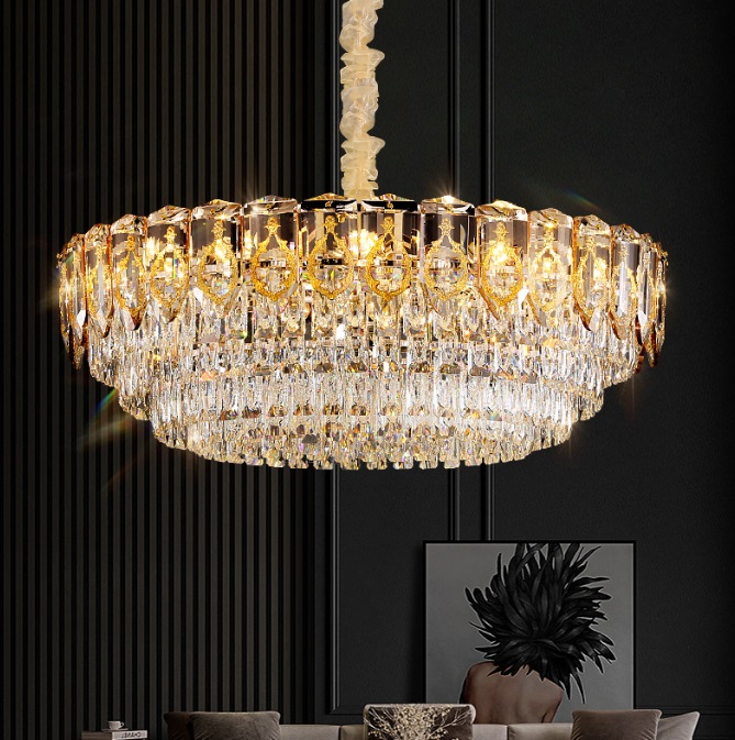 Светильник подвесной ElegantLight DZN-11320 ЗОЛОТО ` D800/H250+1000/12/E14/40W