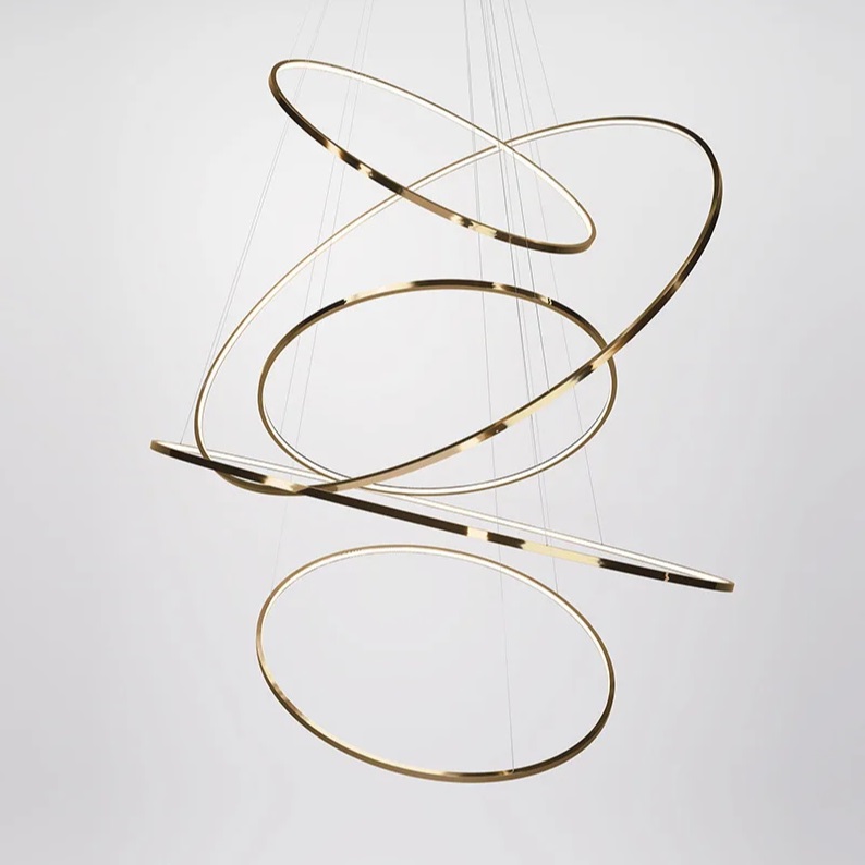 Светильник DZN-13304 ЗОЛОТО D600+800+600+800+600/H3000/5/LED/..W 2.4G AMIA 24-07