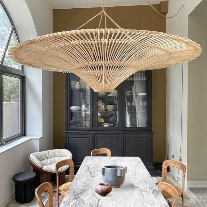 Светильник DZN-8528 РОТАНГ ` D1000/H400/1/Е27/20W RATTAN WABI-SABI