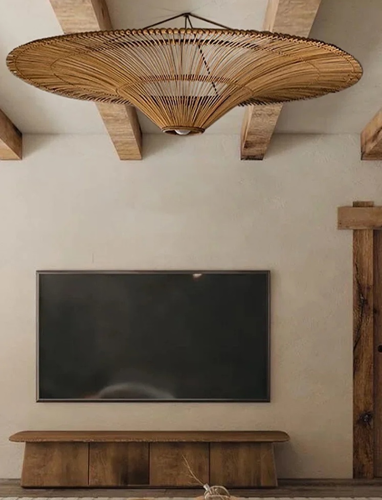 Светильник DZN-8528 РОТАНГ ` D1000/H400/1/Е27/20W RATTAN WABI-SABI