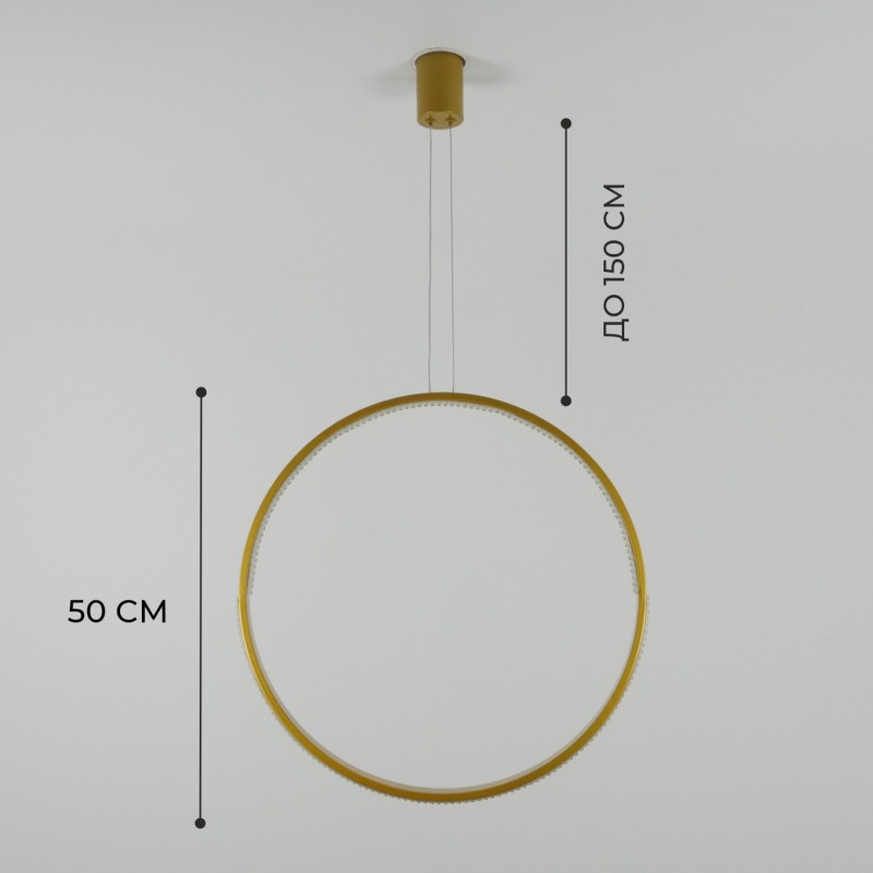 Светильник подвесной SAPFIR SPF-5364 ЗОЛОТО ` D500/H1500/1/LED/.W/4500K HOOP2 23-05
