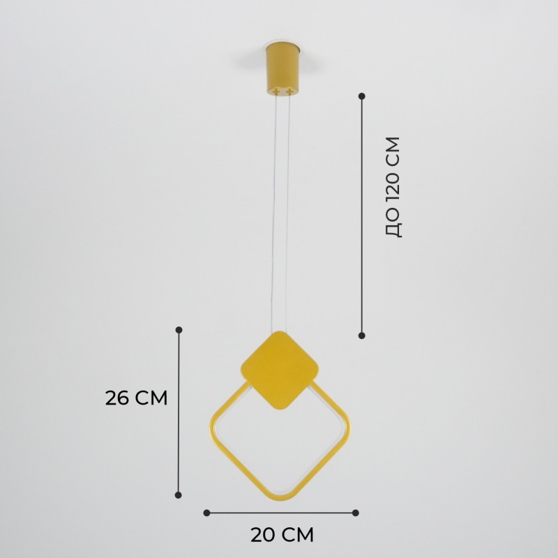 Светильник подвесной SAPFIR SPF-5377 ЗОЛОТО ` D200*260/H1200/1/LED/8W/4500K прозрач провод SYLE 23-0