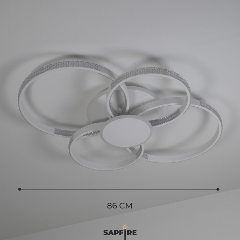 Светильник (2202-400-4+1WH) SPF-5389 БЕЛЫЙ ` D860*660/H140/4+1/LED/2*132W 3режима без ПДУ TERRA 24-1