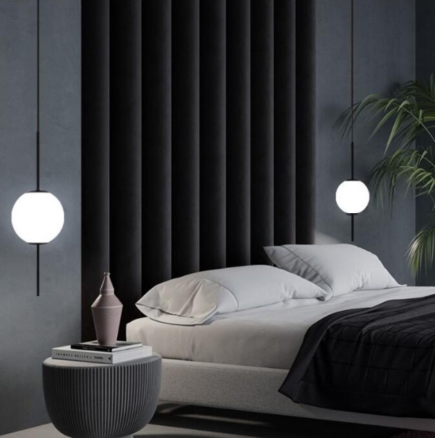 Светильник подвесной ElegantLight DZN-5397 ЧЕРНЫЙ ` D150*400/H1200/1/LED/6W/4000K BAALL 24-12