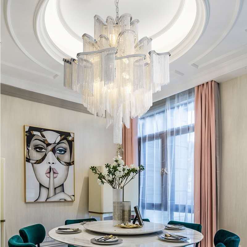 Светильник подвесной SAPFIR SPF-8577 СЕРЕБРО ` D800/H1500/12/E14/40W 23-01 COVER