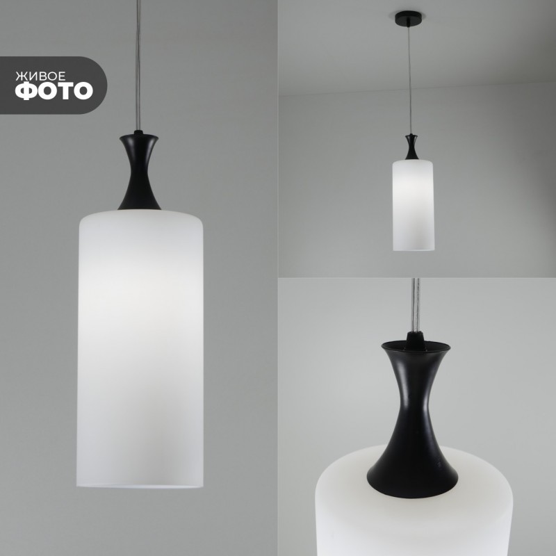 Светильник подвесной SPFD-8605 BLACK/ЧЕРНЫЙ ` D140/H1000/1/Е27/10W плафон 140*300мм TROY