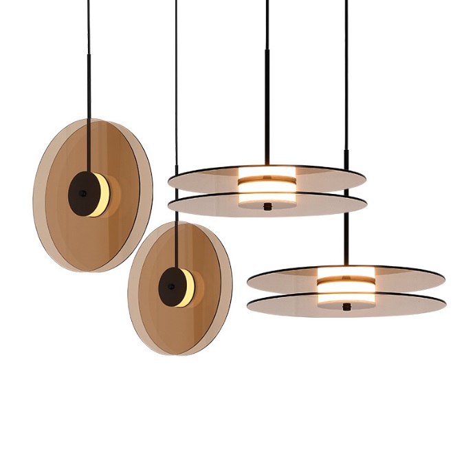 Cветильник DZN-43639 ЧЕРНЫЙ + ТОНИРОВАННОЕ СТЕКЛО D280*60/H1500/1/LED/12W/4500K UFO 24-08