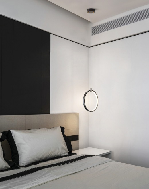 Светильник подвесной SPF-8656 BLACK/ЧЕРНЫЙ ГЛЯНЕЦ ` D200/H1500/1/LED/8W 22-08 HOOP1