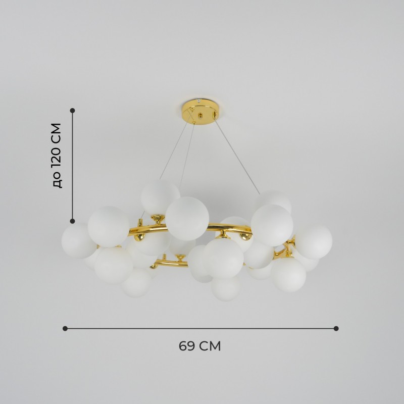 Светильник ElegantLight DZN-5446 ЗОЛОТО ` D690/H1200/25/G9/75W 24-07