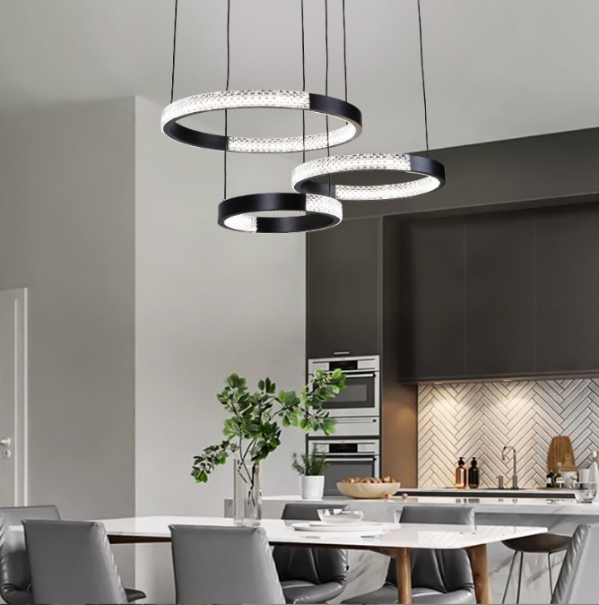 Светильник подвесной SAPFIR (2202-3-750BK) SPF-8720 ЧЕРНЫЙ ` D720*500/H1200/3/LED/2*75W без ПДУ TERR