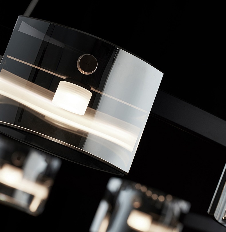 Светильник DZN-33958 ЧЕРНЫЙ / ТОНИРОВАННОЕ СТЕКЛО ` D820*83/H1200/12/LED/60W/4500K BLACKOUT