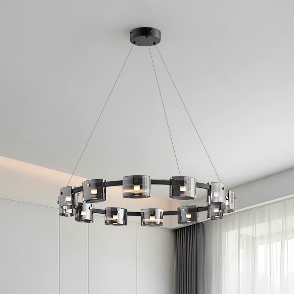 Светильник DZN-33958 ЧЕРНЫЙ / ТОНИРОВАННОЕ СТЕКЛО ` D820*83/H1200/12/LED/60W/4500K BLACKOUT