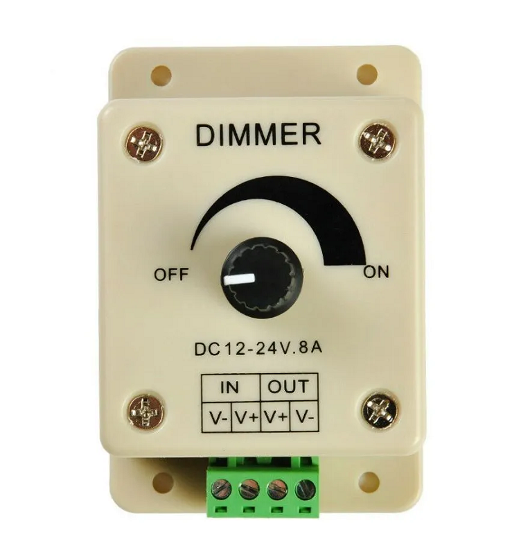 Ecola LED strip Dimmer 8A 96W 12V с винтовыми клеммами и ручкой для управления